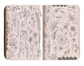 flower doodle ledger, flower sketch, flower print