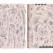 flower doodle ledger, flower sketch, flower print