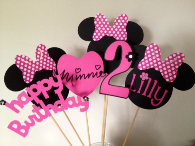 Deluxe Minnie Mouse Name Banner Pink, black and white