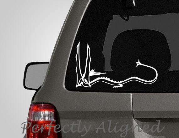 Car Decal - 8" Smaug the Dragon Car Decal inspired by The Lord of the Rings
