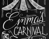 Chalkboard lettering - digital chalkboard art - Carnival Theme - Circus Theme