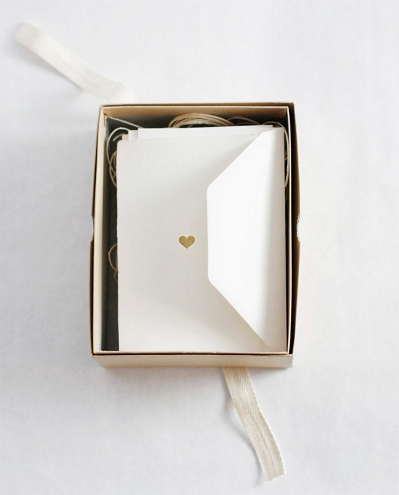 Hand-printed Heart of Gold Stationery Set - BesottedBrand