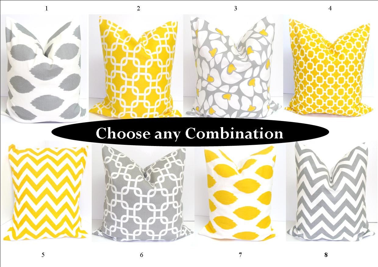 Gray Pillow Set.THREE PIECE SET.20x20inch.Pillow Cover Set for Throw Pillows.Printed Fabric Front and Back