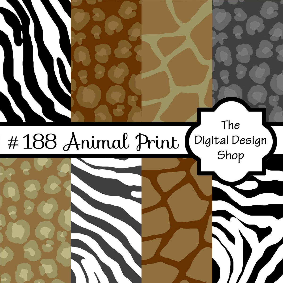 Animal Print Digital Scrapbook Paper For Personal & Commercial Use ...