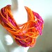 Womens Tangerine Raspberry Pink Circle Scarf Ombre Spring Fashion Infinity Scarf Upcycled Clothing Hot Pink Orange Cowl Scarf Eco friendly
