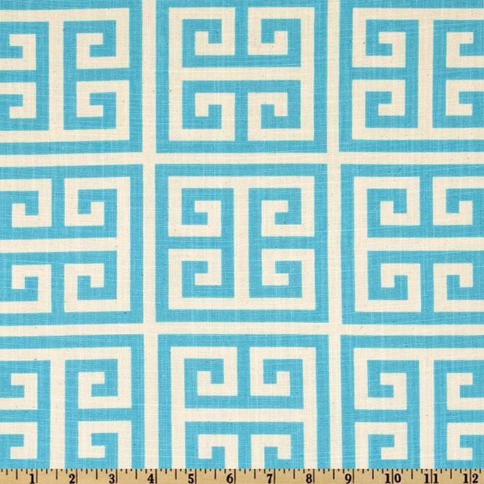 Turquoise Roman on cotton duck fabric , 16x16  inch Pillow Cover, Throw pillows, Pillow Case, Home Decor, Designer Fabric