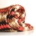 Vintage Afghan - Coral, Brown and White Stripes