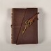 Leather journal, leather notebook, leather diary, unique, travel diary,vintage rustic cover, guest sign book for wedding,big vintage key