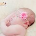 Baby Headbands - Baby Girl Headbands - Pink Flower Skinny Headband - Newborn Headband Baby Photography Prop