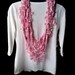 Crochet Necklace Scarf in Soft Pink