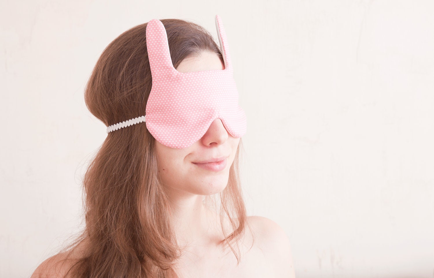 Bunny rabbit Sleep Mask. Gift Valentine's Day - JuliaWine