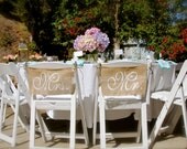 Burlap Wedding Chair signs - Mr and Mrs chair signs -Wedding decorations