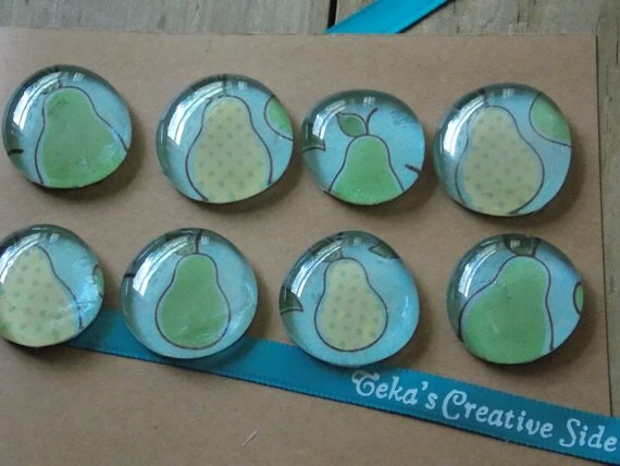 Pear Fruit Glass Magnets for party favors, jars, and stylish decor. Il_570xn