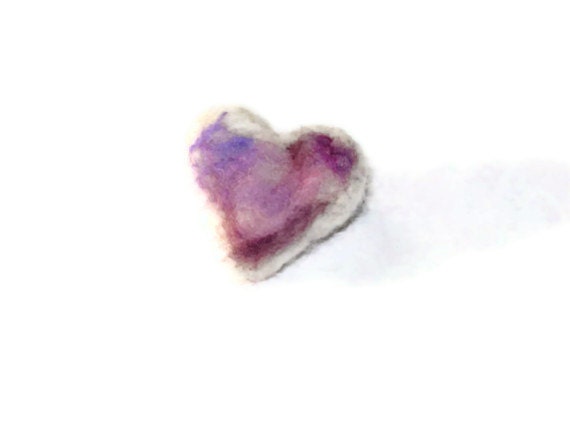 Heart Pin- Needle Felted Brooch- Wool Accessory - Mother's Day