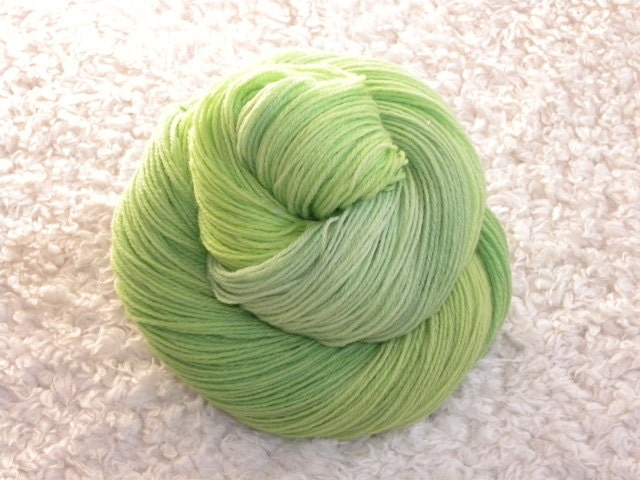 Hand dyed yarn, Sock weight, Superwash Merino Wool and Nylon, 420 yards/100g- 'Mojito'