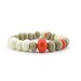 Orange lampwork glass bead bracelet - handmade - DIY kit - orange beige ivory