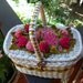 RESERVED Vintage Wicker Velvet Strawberries-Watermelon Purse