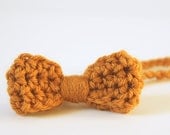 CROCHET BOW in butterscotch, headband / bow tie