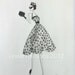 Fashion Art Illustration 1950s Leopard Print Dress Decor