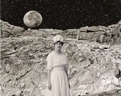 Digital Collage, Print of Digital Collage, Collage Art, Art Print, Fashion Illustration, Fashion Collage, Woman and the Moon