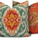 Iman Ubud Sunstone Ikat Pillow Cover in Turquoise, Orange, Magenta - Throw Pillow Sham - Decorative Pillow Case 18x18 20x20 22x22 or Lumbar
