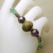 Lampwork bracelet Purple crystal beaded bracelet Green gemstone bracelet Antiqued gold Stackable bracelet Gemstone beaded jewelry