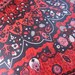 vintage scarf ruby red 1950s FREE shipping