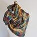 Large square silk scarf 1980s traditional