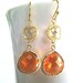 Morning Sun - Orange with Lemon Drop Gold Earrings, Dangle, Gemstone Earrings, bridesmaid gifts,Wedding jewelry