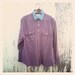 Vtg 90s Mens Grape Denim Button Up Oversize Shirt with Denim Collar Size Large