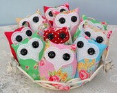 Owl bag charm keyring, lavender scented