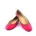 Neon pink woven raffia flats with leather trim and soles - hot fuschia slip ons, ballet shoes 9 M
