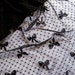 Elastic Soft Lace Allover Fabric, Dots And Bows, Fat Quarter, Black,18" X 22" inches, For Victorian & Romantic Projects
