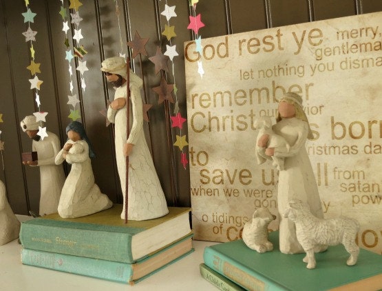 God Rest Ye Merry Gentlemen, 12x12, Stand Out Print- Antique