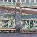 Retro Vintage Nightstands in an eclectic distressed green/yellow/cream finish