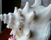Rose Quartz and genuine Ruby with Pewter Findings Earings