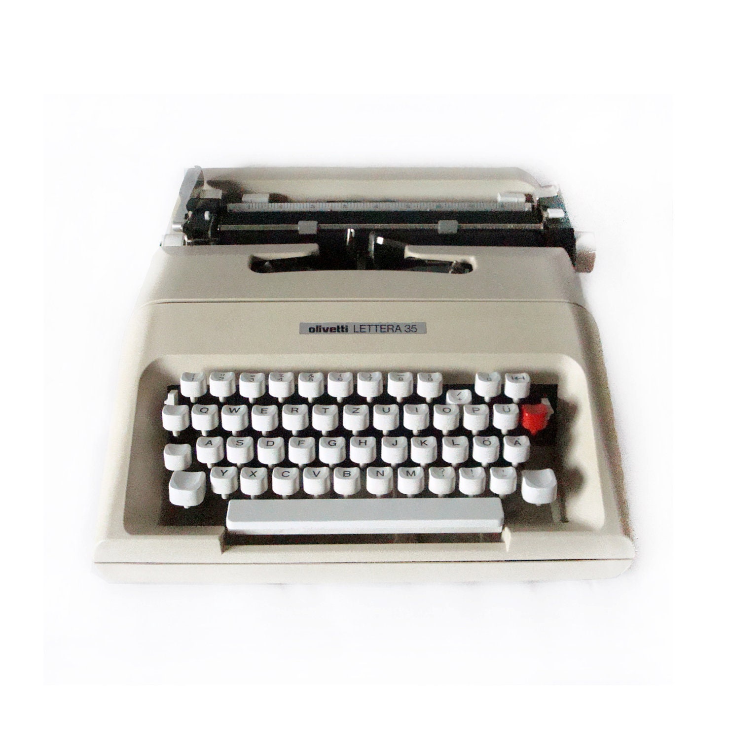 Olivetti Lettera 35 Typewriter -beige  manual retro Typewriter - retro home decor, vintage decor, vintage typewriter, minimal decor