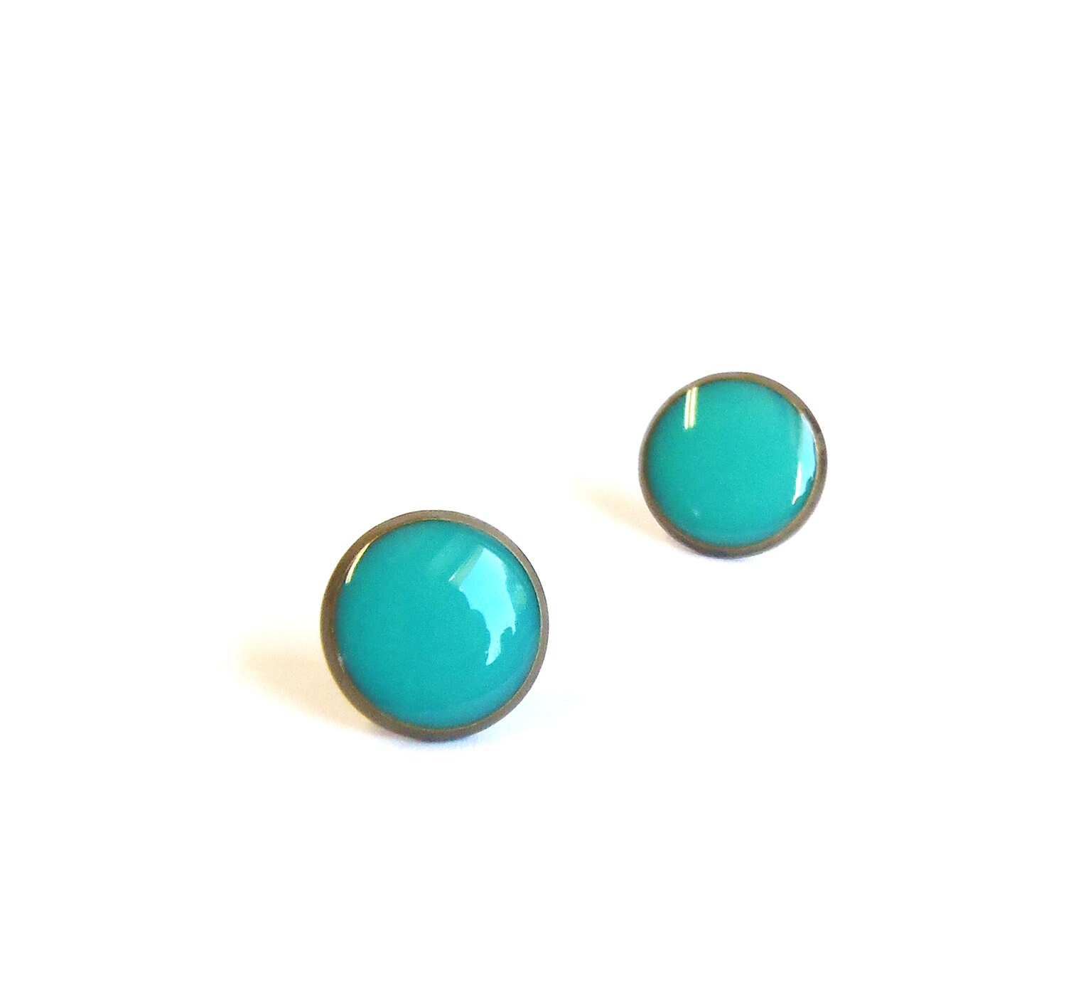 Turquoise stud earrings tiny earring studs by agatechristina