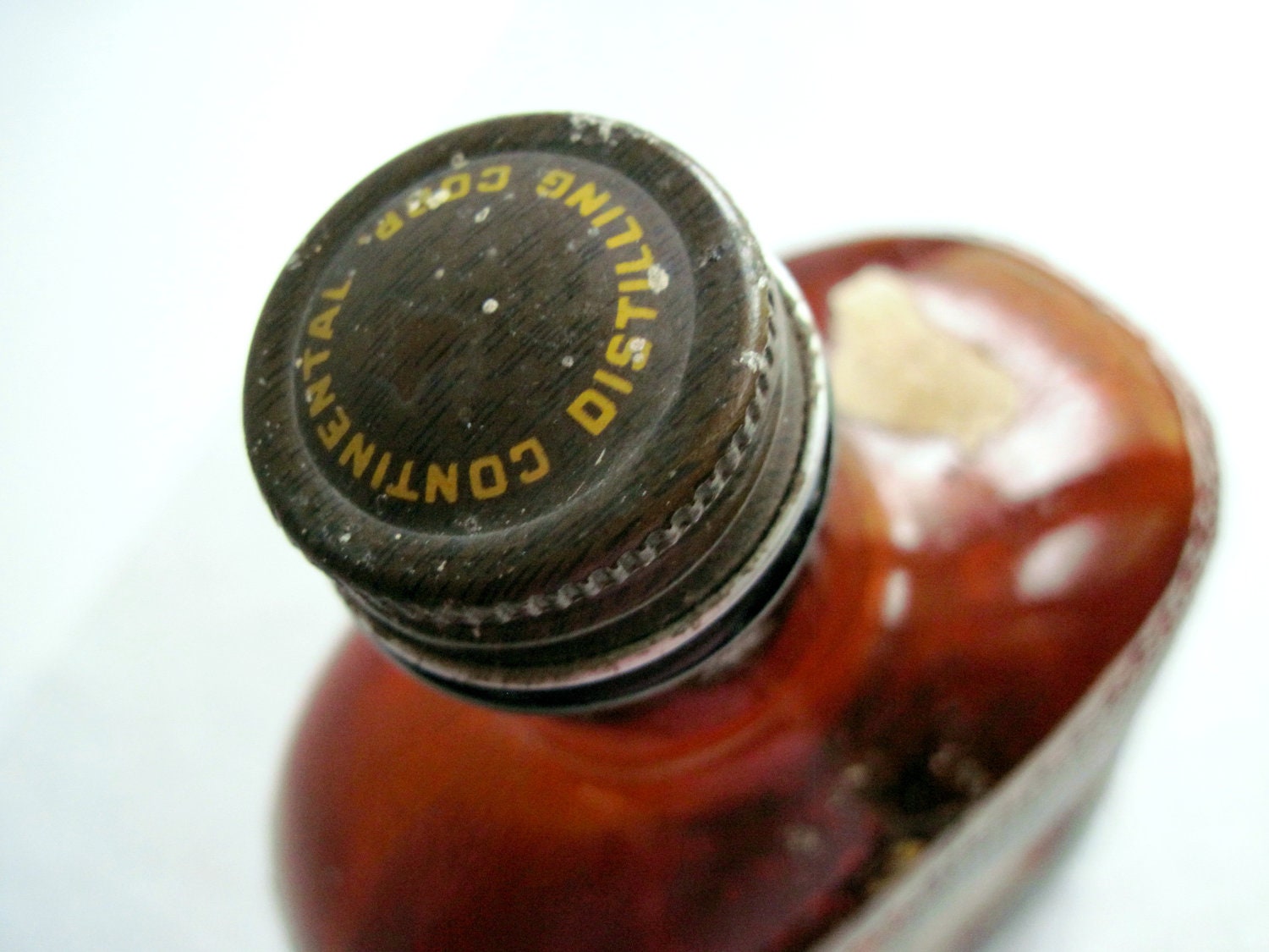 Vintage Amber Glass Whiskey Bottle Rittenhouse by RushCreekVintage