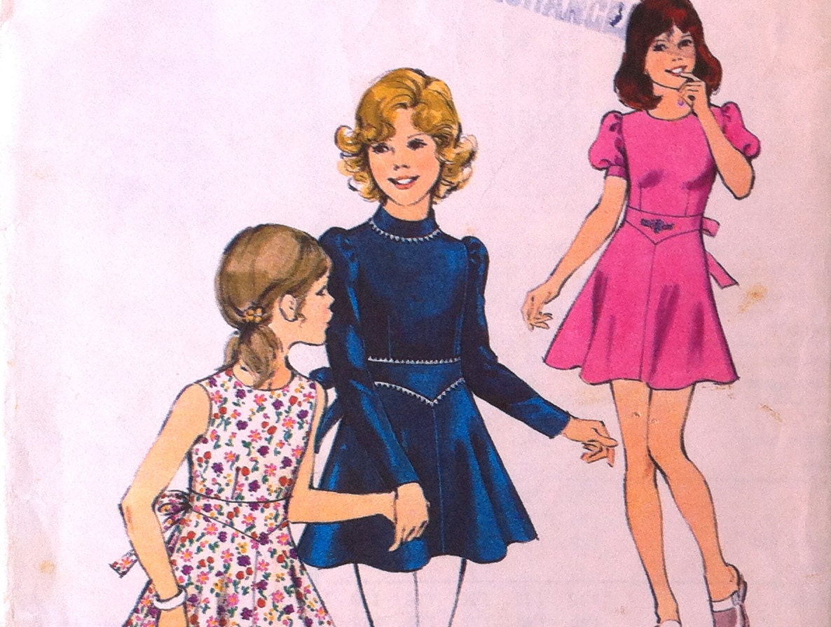 Dress Pattern- 1970s Girls Size 8