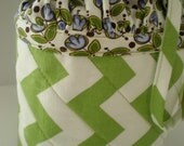 Knitting Project Bag - Quilted Drawstring Bag Bucket Style