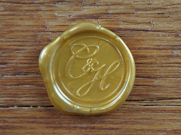 CUSTOM-DESIGNED Wax Seal Stamper: 1" (One Inch) Diameter,  Monogram 002
