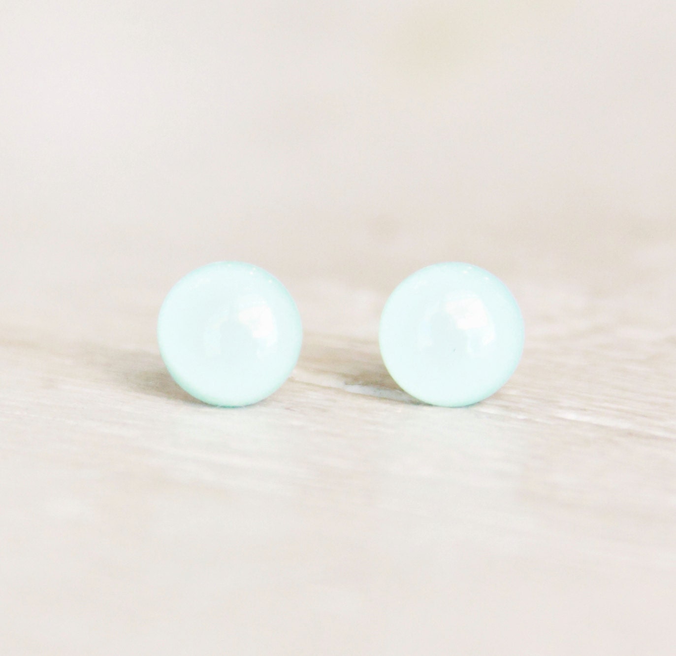 FROST - Pastel Earrings Studs - Blue Green Stud Earrings - Frosty Blue Earrings - Bright Post Earrings by Ear Sugar