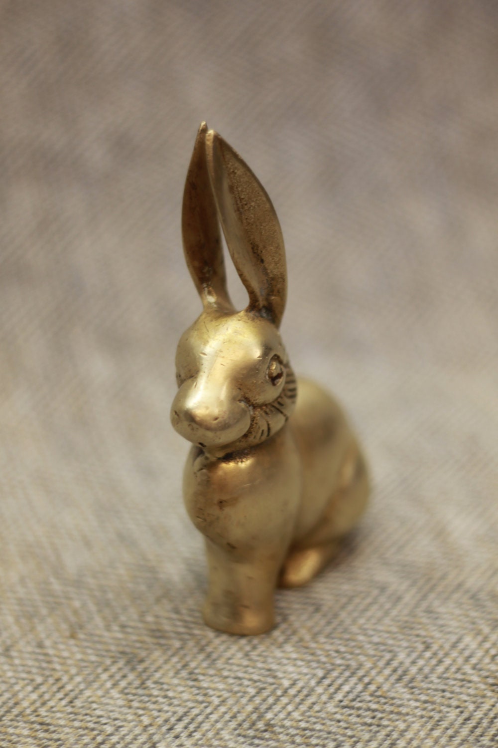 Small Vintage Brass Rabbit Figurine