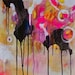 Contemporary Modern Mixed Media Abstract Painting Art by JUURI 20 x 20 x .75"