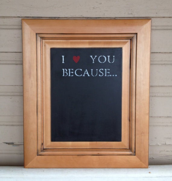 I love you chalkboard (decorative light natural wood)