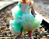 Antique Ivory Ruffle Top - Ribbon Elastic Pettiskirt Tops Lace Pageant Wedding Jean Tops Choose Your Color Create Your Own