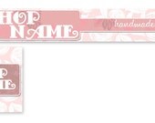 Banner and Avatar Set, pink, floral, gift tag, banner design, avatar design, shop graphics, storefront, shop banner, shop avatar