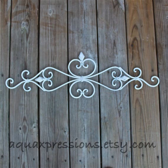 White Metal Wall Fixture /Distressed Patio Decor by AquaXpressions