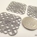 Gunmetal Filigree Square Focal Piece, 35x35mm, 10 Pieces